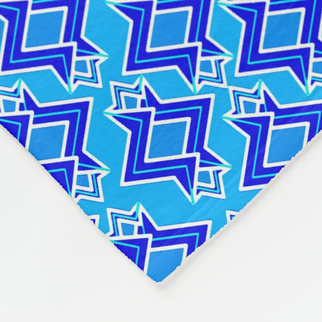 Art Deco Tapete Muster, Cerulean Blue Fleecedecke (Ecke)