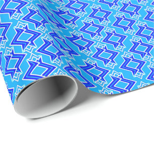 Art Deco Tapete Muster, Cerulean Blue Geschenkpapier