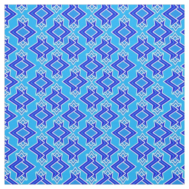 Art Deco Tapete Muster, Cerulean Blue Stoff (Muster)