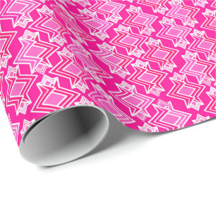 Art Deco Tapete Muster, Fuchsia Pink Geschenkpapier