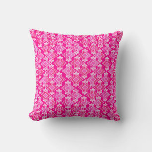 Art Deco Tapete Muster, Fuchsia Pink Kissen