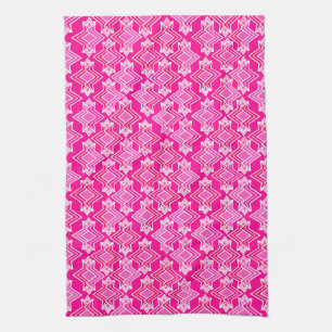 Art Deco Tapete Muster, Fuchsia Pink Küchentuch
