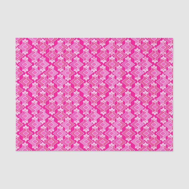 Art Deco Tapete Muster, Fuchsia Pink Seidenpapier (Vorderseite)