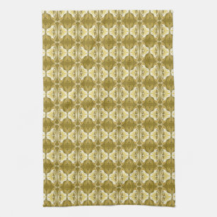 Art Deco Tapete Muster - Gold und Weiß Handtuch