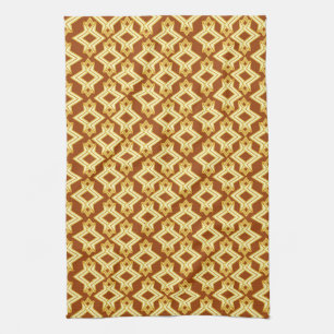 Art Deco Tapete Muster, Golden Brown Küchentuch