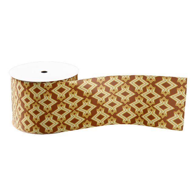 Art Deco Tapete Muster, Golden Brown Ripsband (Spule)