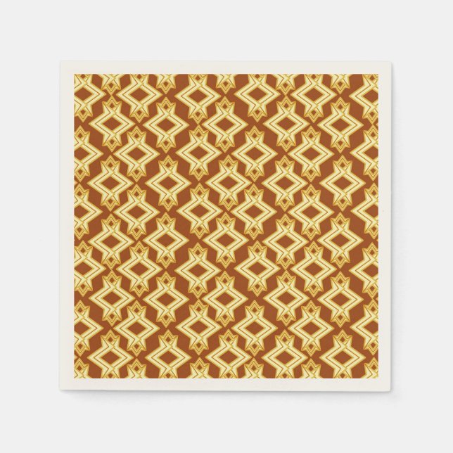 Art Deco Tapete Muster, Golden Brown Serviette (Vorderseite)