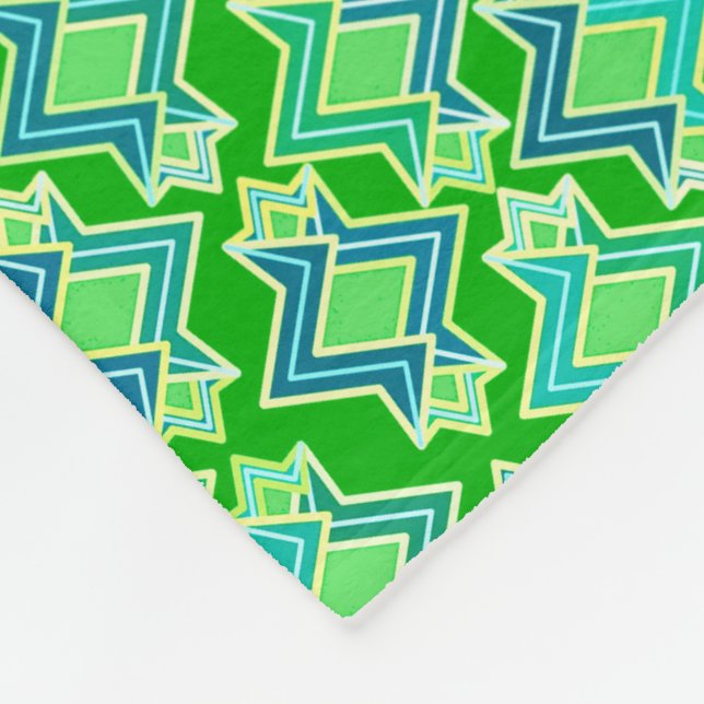 Art Deco Tapete Muster, Jade Green Fleecedecke (Ecke)