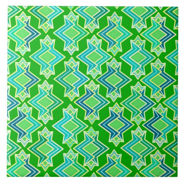 Art Deco Tapete Muster, Jade Green Fliese (Vorderseite)