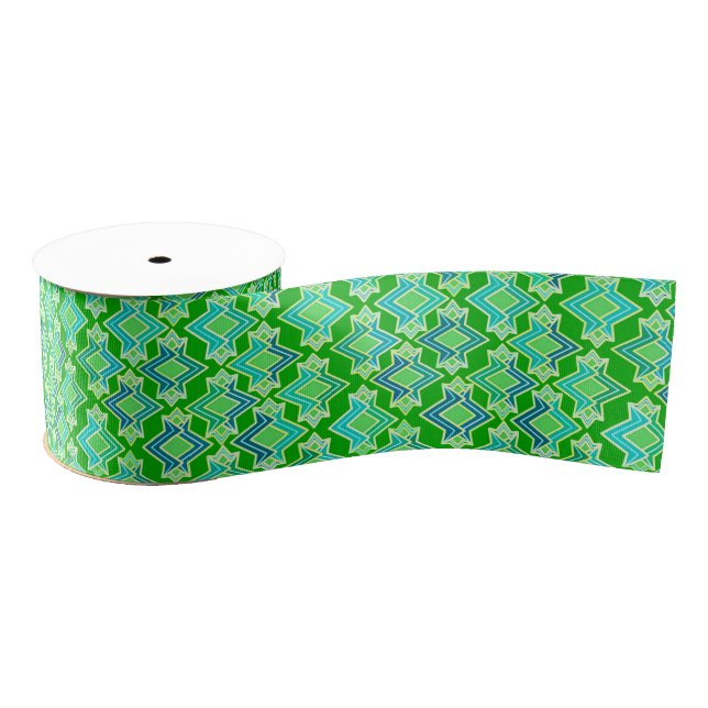 Art Deco Tapete Muster, Jade Green Ripsband (Spule)