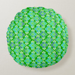 Art Deco Tapete Muster, Jade Green Rundes Kissen