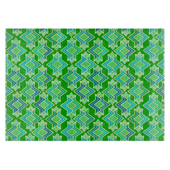 Art Deco Tapete Muster, Jade Green Schneidebrett (Vorderseite)
