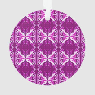 Art-Deco-Tapete - Muster - lila und weiß Ornament