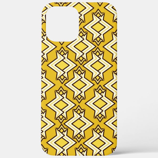 Art Deco Tapete Muster, Mustard Gold Case-Mate iPhone Hülle (Rückseite)