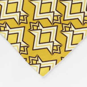 Art Deco Tapete Muster, Mustard Gold Fleecedecke