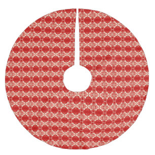 Art Deco Tapete Muster - rot und weiß Polyester Weihnachtsbaumdecke