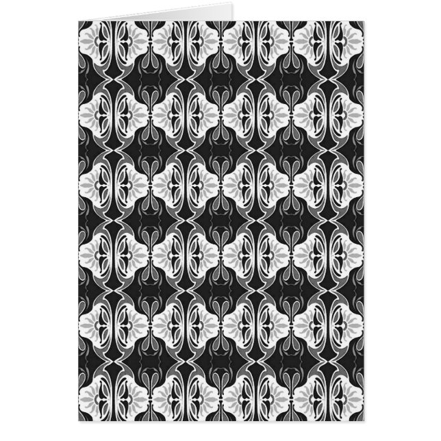 Art Deco Tapete Muster - Schwarzweiß (Vorne)