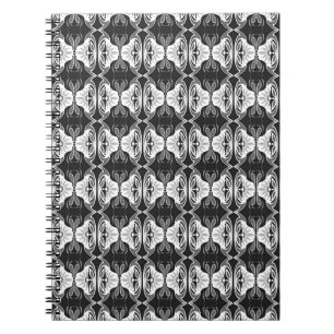 Art Deco Tapete Muster - Schwarzweiß Notizblock