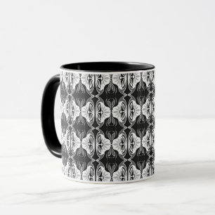 Art Deco Tapete Muster - Schwarzweiß Tasse