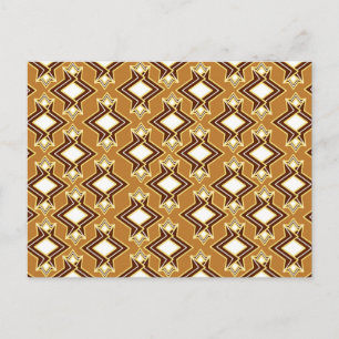 Art Deco Tapete Muster, Tan und Brown Postkarte