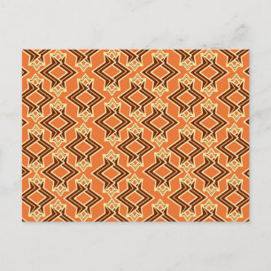 Art Deco Tapete Muster, Terracotta / Rost Postkarte