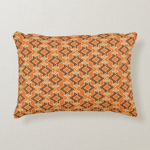 Art Deco Tapete Muster, Terracotta / Rost Zierkissen