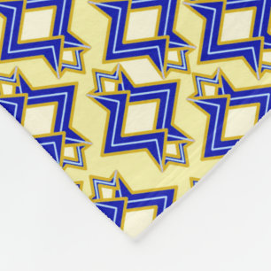 Art-Deco-Tapeten-Muster, Beige und Blau Fleecedecke