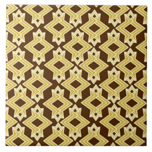 Art-Deco-Tapeten-Muster, braun und Gold Fliese