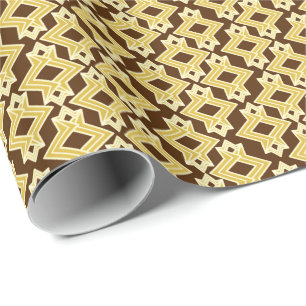 Art-Deco-Tapeten-Muster, braun und Gold Geschenkpapier