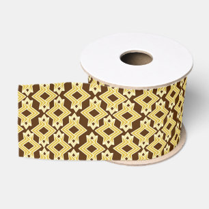 Art-Deco-Tapeten-Muster, braun und Gold Ripsband
