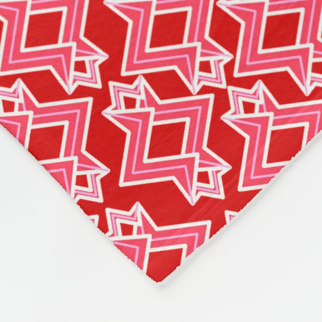Art-Deco-Tapeten-Muster, dunkelrot und rosa Fleecedecke (Ecke)