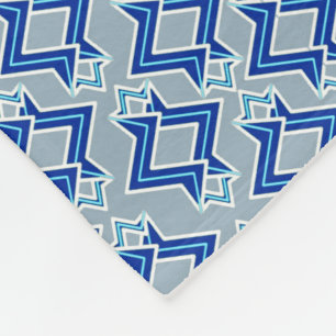 Art-Deco-Tapeten-Muster, grau/grau und blau Fleecedecke