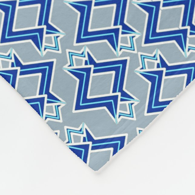 Art-Deco-Tapeten-Muster, grau/grau und blau Fleecedecke (Ecke)