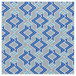 Art-Deco-Tapeten-Muster, grau/grau und blau Stoff