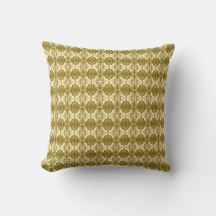 Art Deco Tapetenmuster - Gold und Weiß Kissen