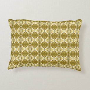 Art Deco Tapetenmuster - Gold und Weiß Zierkissen