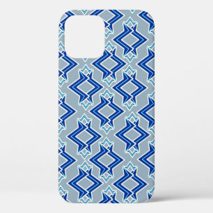 Art Deco Tapetenmuster, Grau und Blau Case-Mate iPhone Hülle