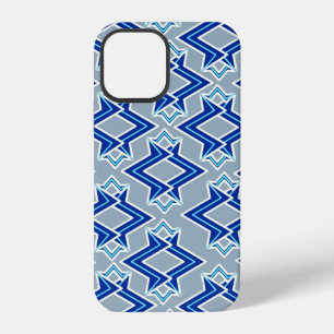 Art Deco Tapetenmuster, Grau und Blau iPhone Hülle
