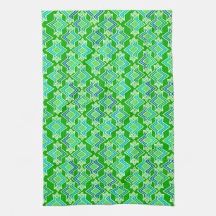 Art Deco Tapetenmuster, Jade Grün Geschirrtuch