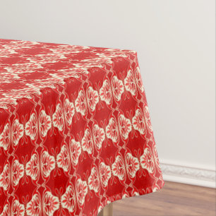 Art Deco Tapetenmuster - rot und weiß Tischdecke