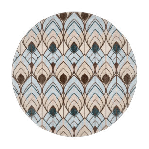 Art Deco: Texturiertes nahtloses Ornament. Schneidebrett