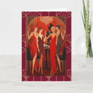 Art Deco - The ladies in red Karte
