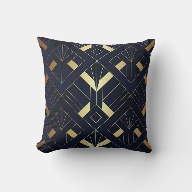 Art Deco Throw Pillow Kissen (Vorderseite)