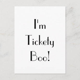 Art Deco Tickety Boo Typografie Postkarte