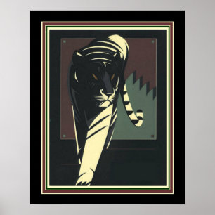 Art Deco Tiger Print 16 x 20 Poster