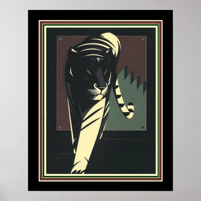 Art Deco Tiger Print 16 x 20 Poster (Vorne)
