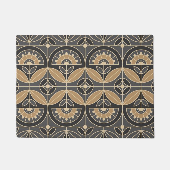 Art Deco Tile Floral 2 Fußmatte (Vorderseite)