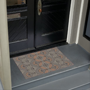 Art Deco Tile Floral (Steinbucht und Sandale) Fußmatte