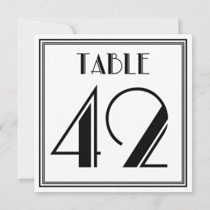 Art Deco Tisch Nummer 42 Einladung