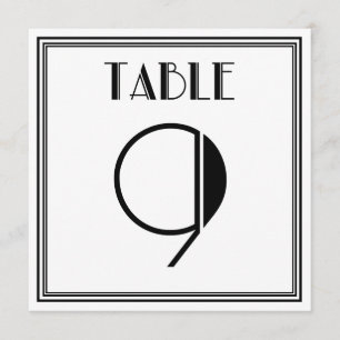 Art Deco Tisch Nummer 9 Einladung
